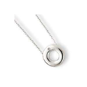    Sterling Silver Diamond Circle Necklace QG2053 18 Jewelry