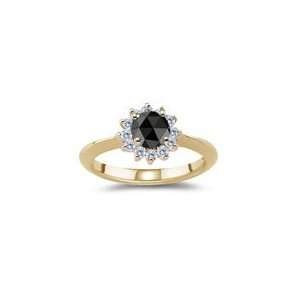   Cts Black & White Diamond Cluster Ring in 14K Yellow Gold 8.0 Jewelry