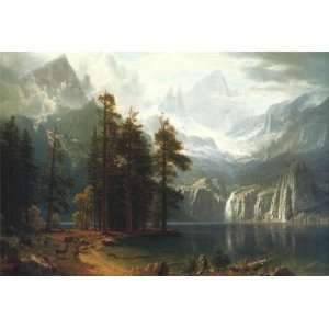 Albert Bierstadt 36W by 25H  Sierra Nevada CANVAS Edge #1 3/4 