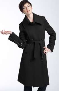 Andrew Marc Clover Belted Wool Trench Coat  