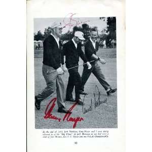 Arnold Palmer, Gary Player & Jack Nicklaus Autographed Book Page