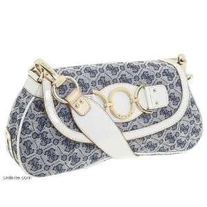   Guess Brand New Signs White and Blue Purse Fabolous 