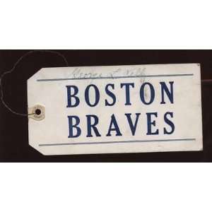 George Kelly Auto Boston Braves Luggage Tag Signed 2X   New Arrivals