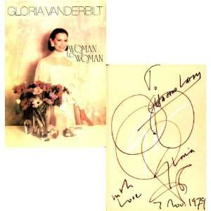 Gloria Vanderbilt Autographed / Signed Woman to Woman Book