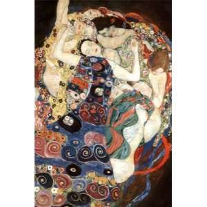 Gustav Klimt 24W by 32H  The Virgin CANVAS Edge #5 3/4 L&R semi 