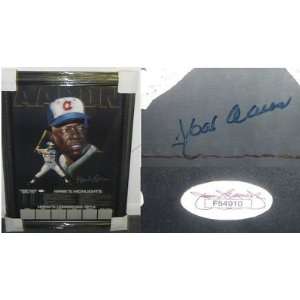 Hank Aaron Framed Signed 1974 Vintage Poster JSA COA   Framed MLB 