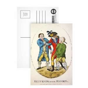  Returning from Brookss, 1784 (colour etching) by James Gillray 
