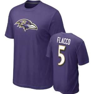 Joe Flacco #5 Purple Nike Baltimore Ravens Name & Number T Shirt