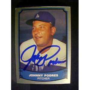 Johnny Podres Los Angeles Dodgers #105 1988 Baseball Legends Signed 