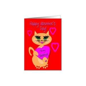  Brother Valentines Day Kitty Kat Big Red Heart Card 