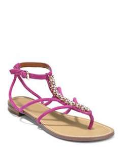 Boutique 9   Phebe Embellished Suede Flat Sandals/Purple
