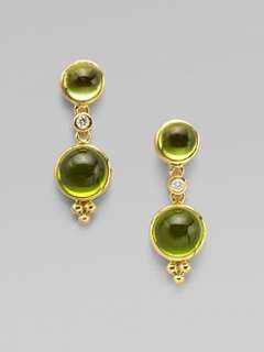 Rock Crystal & 18K Yellow Gold Drop Earrings