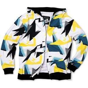 One Industries Youth Acapulco Zip Up Hoodie   Youth Medium/Yellow/Cyan 