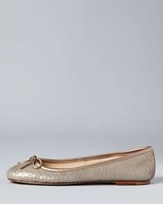 Delman Flats   Faye Metallic Snake