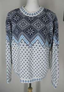 HANNA ANDERSSON Black White Blue Nordic Sweater L  