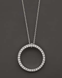 Roberto Coin 18 Kt. White Gold/Diamond Small Circle Necklace 