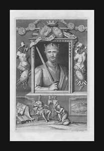 William the Conqueror, William I, Rapin, antique engraving, original 