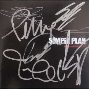 Simple Plan BAND Signed Hard Rock Live MTV CD PROOF COA   Sports 