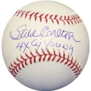 Steve Carlton Autographed Ball   with 4x CY Inscription