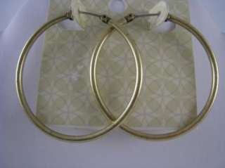 FOSSIL BRAND AUTHENTIC JEWELRY GOLD TONE HOOP EARRINGS, NWT  