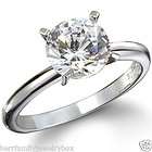   Round Genuine Diamond Solitaire 14k White Gold Engagement Ring NWT