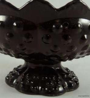   Onyx Glass Flower Frog Vase Planter Hobnail Art Deco Candle Holder