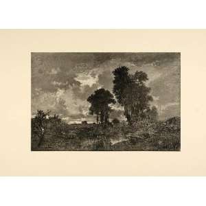   Landscape Trees Theodore Rousseau   Original Print