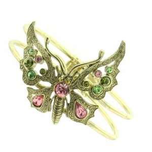  Thalia Pink Crystal Butterfly Cuff Bracelet 1928 Jewelry 