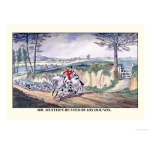 Mr. Musters Hunted by His Hounds Giclee Poster Print by Henry Thomas 