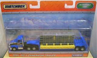 2011 Matchbox Super Convoy   MBX RIG & GENERATOR TRAILER (BLUE)  