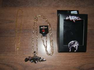 Officially Licensed Gold Tone 2PAC Pendant w/Chain  