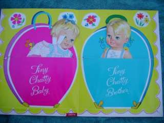 Vintage 1963 Tiny Chatty Twins Paper Dolls Set Whitman Baby & Brother 