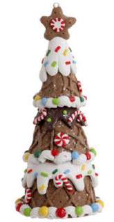 Gingerbread Tree with Faux Candy Christmas Ornament  