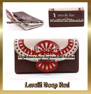 Womens Nicole Lee P4208 Lorelli Red Clutch Wallet & A FREE JEWELRY 