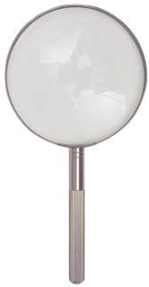 MAGNIFIER HANDHELD MAGNIFING GLASS MAGNIFY 5X METAL  