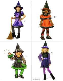 Toddlers Witch Costume Dress, Hat, Apron Pattern 1 2 3  