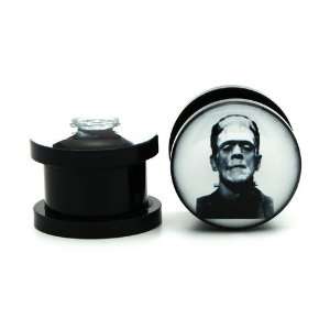 00g 10mm Acrylic Frankenstein Ear Gauges Plugs Screw On Vampire (Sold 