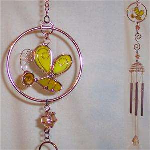 28in Stained Glass Bee Copper Wind Chime 763642011307  