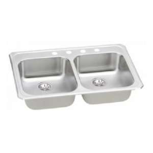  Elkay top mount double bowl kitchen sink GECR33213 3 Holes 