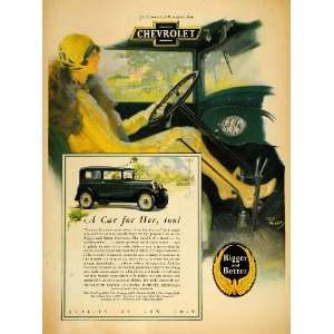 1928 Ad Fred Mizen Art Chevrolet Antique Car Clutch   Original Print 