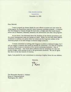 BILL CLINTON signed letter White House letterhead  