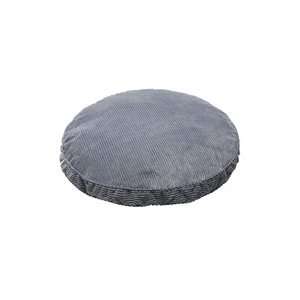 Plush Chenille Round Pet Bed with Non Skid Bottom in Blue Size Large 