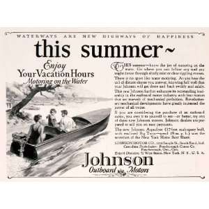  1927 Ad Johnson Outboard Motors Boat Parts Marine Nautical 