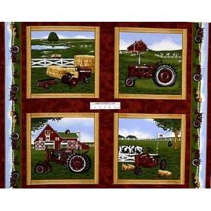  Farmall Tractors and Farm Pillow Panel