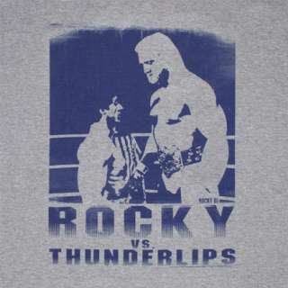 Rocky Balboa vs. Thunderlips Hulk Hogan Grey Graphic Tee Shirt  