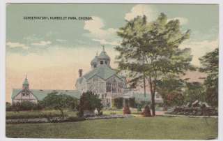   Illinois IL Conservatory at Humboldt Park 1914 Colored Postcard  