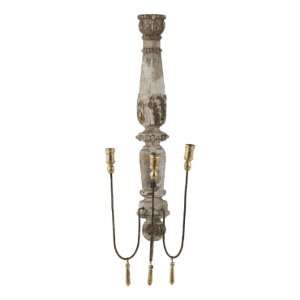   French Country Chateau Pinot 3 Taper Candle Wall Sconce Home