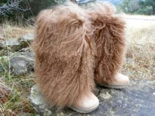   Chestnut LAMB FUR Sheepskin Winter Apres Ski MUKLUK Boots NIB  