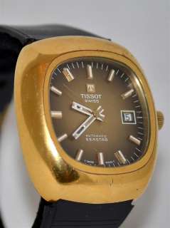 Vintage Tissot Seastar Automatic Swiss Made Mens Gold Plated Wrist 
