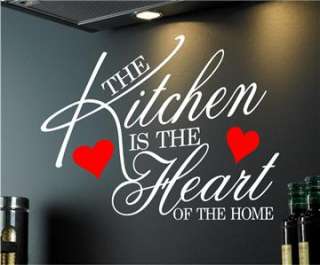 WALL ART STICKER QUOTE KITCHEN HEART HOME DINING ROOM  